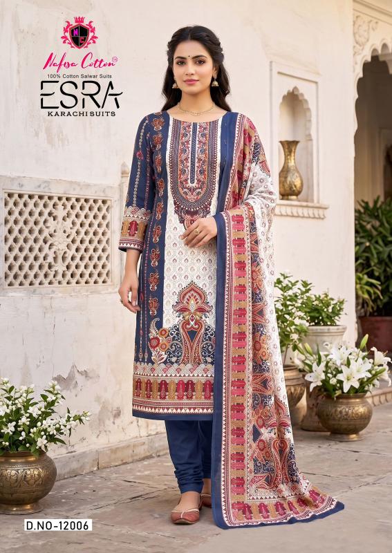 Nafisa cotton esra vol-12 karachi dress material wholesaler in bangalore 