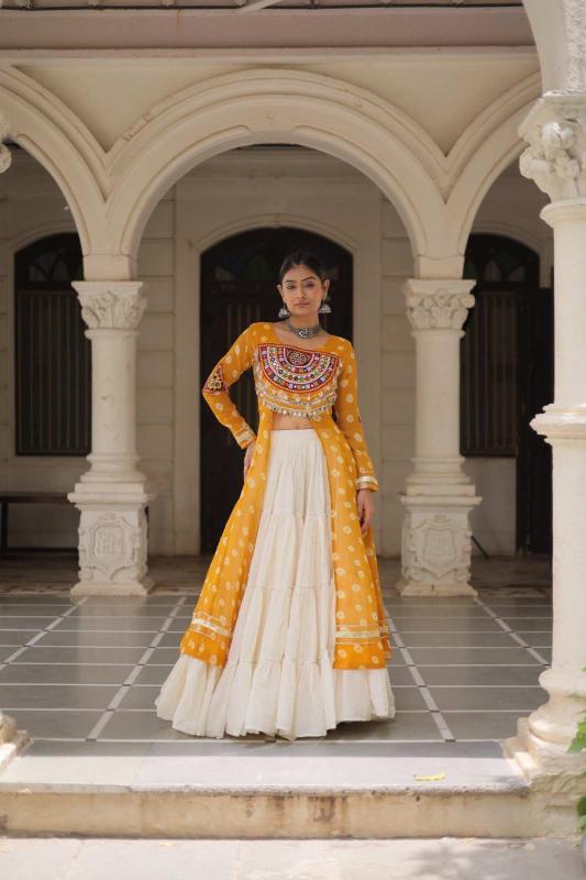 NAVRATRI COLLECTIONS KA 5053 Cotton Orange Wholesale lehenga choli manufacturers in Mumbai