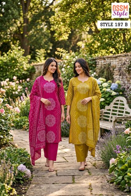 Ossm style 197B wholesale kurtis and palazzo set 