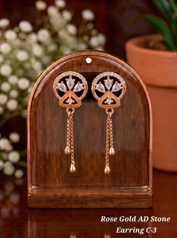 Rose gold ad Stone Earring C 3 Bridal jewelry in Gujarat
