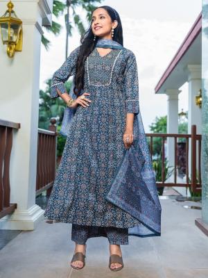 Shivay 3pcs wholesale kalamkari kurti fabrics material in coimbatore 