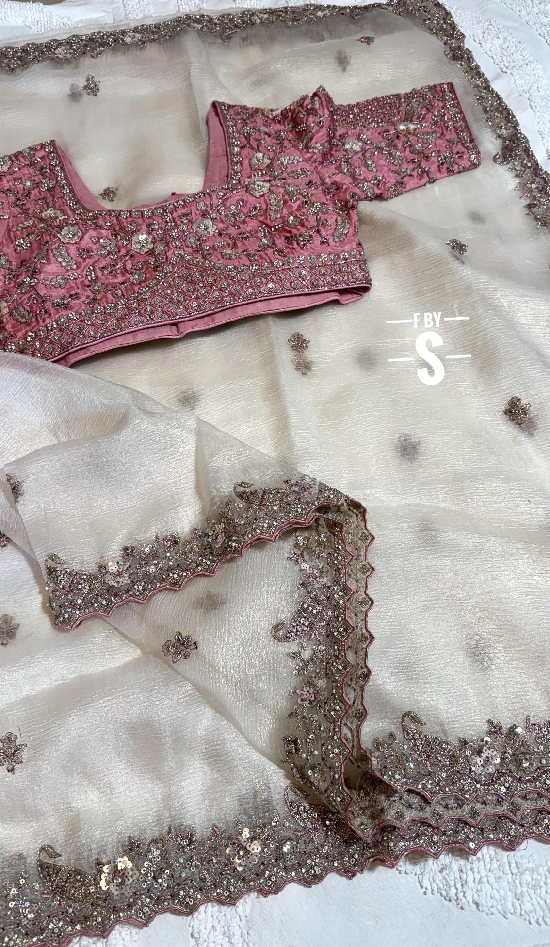 Shorya crushed tissue organza saree wholesale ladies garments 