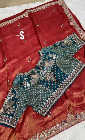 Shorya tissue organza saree cheapest wholesale clothes in india 