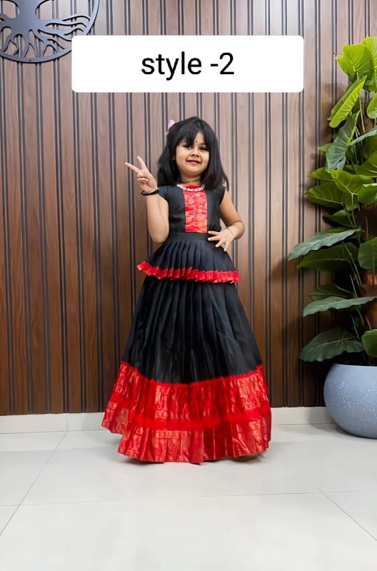 STYLE KIDS LAHENGA silk Black Children clothing supplier in Kolkata