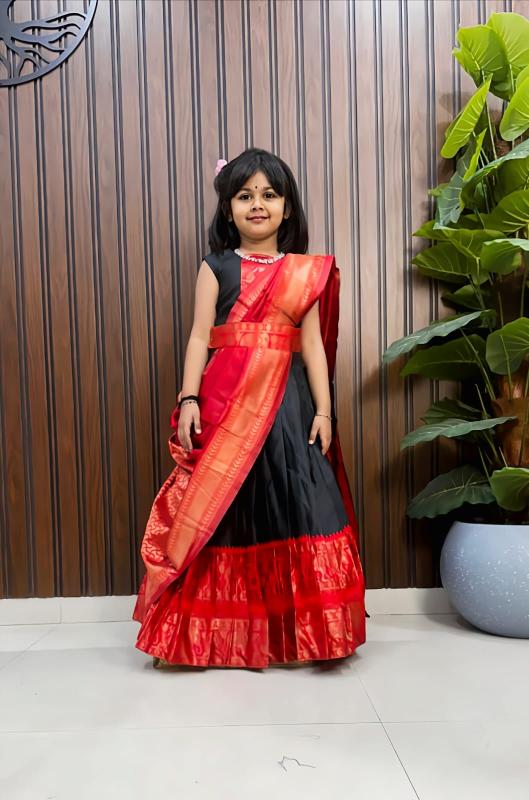 STYLE KIDS LAHENGA silk red Kids fashion wholesale in Kolkata