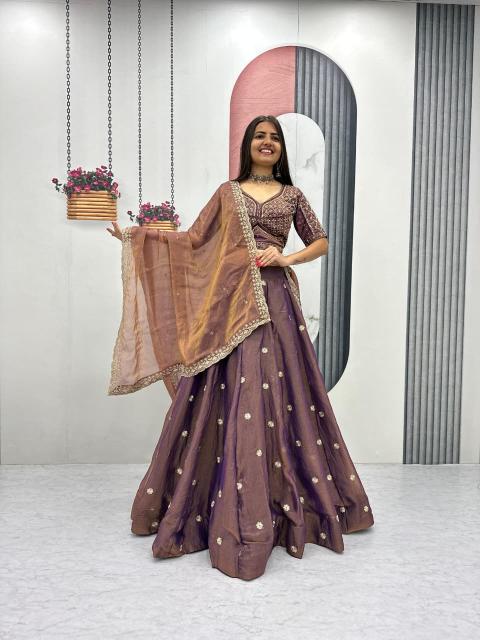 Tapi 320 Mosh Brown Designer lehenga market in Kolkata