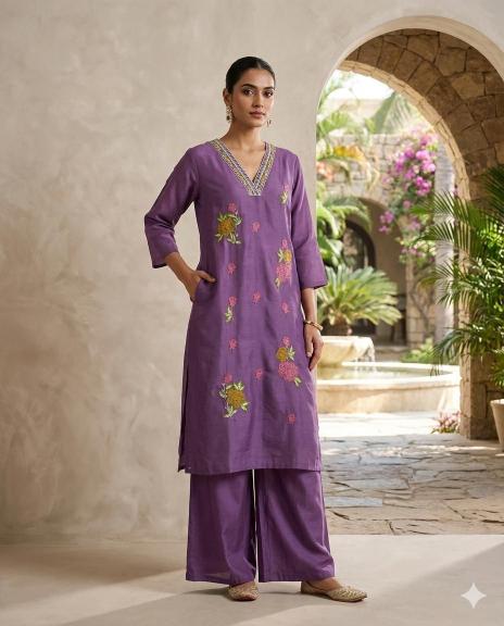 Valerius embroidery work coord set wholsale 