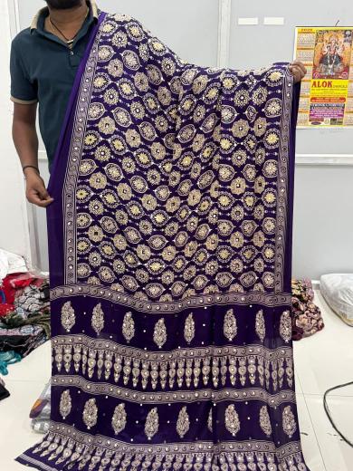 Vastrangan ajarakh print biggest saree wholesale market in india 