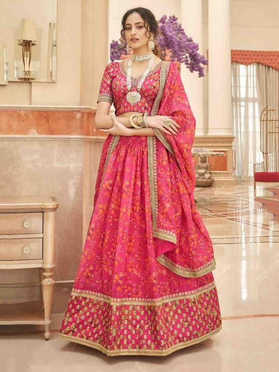 Zeel Cultural vol 2 Organza pink Lehenga choli wholesale suppliers