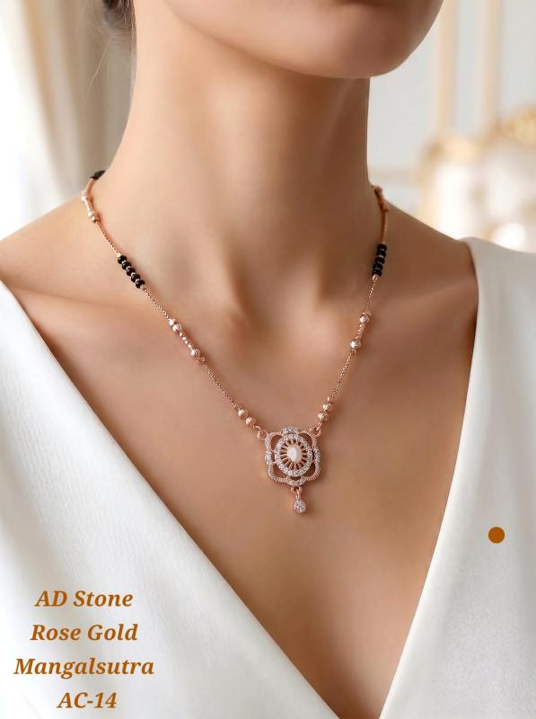 AD stone rose gold mangalsutra AC 14 Ethnic jewellery wholesalers in Gujarat