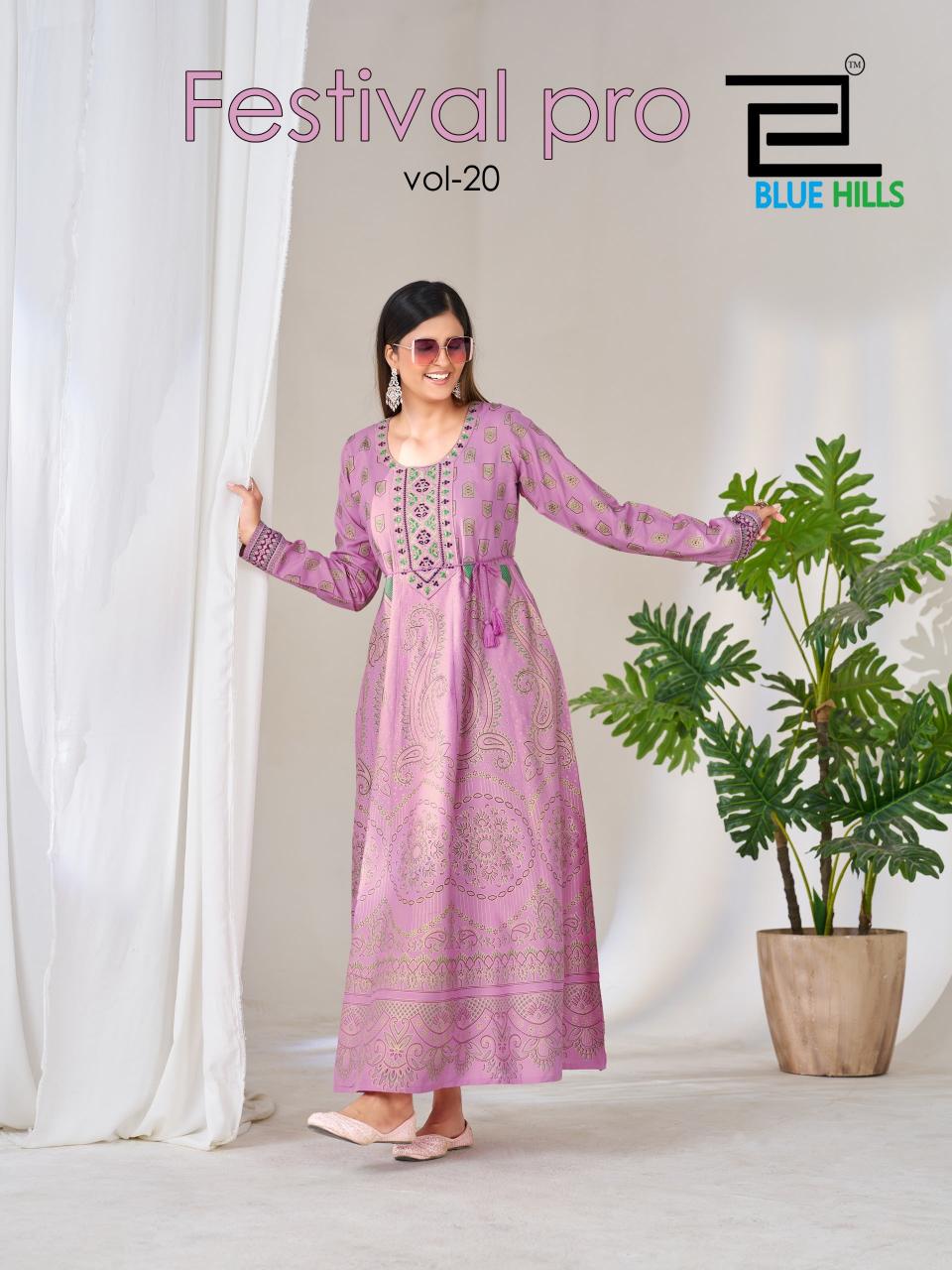 Blue hills festival pro vol.20 anarkali gown wholesalebox wholesale kurtis  