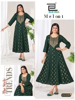 Blue hills meloni anarkali gown wholesale rayon kurti 