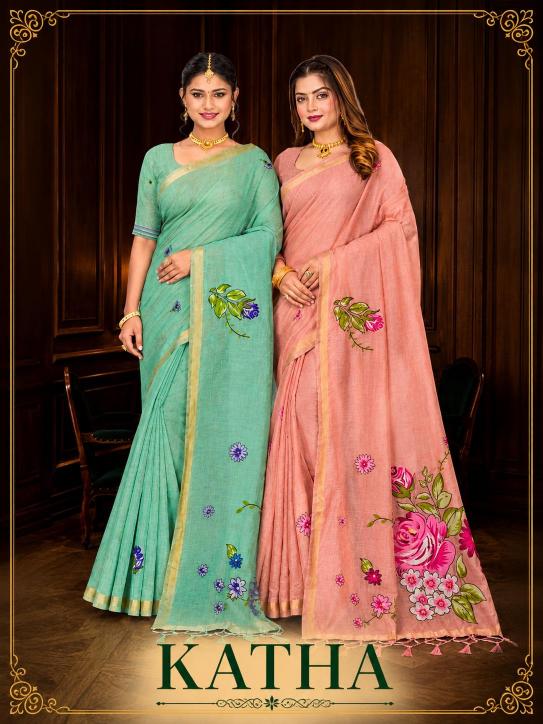 Bunawat - Katha Sangam Prints Cotton Woven Work Traditional Saree