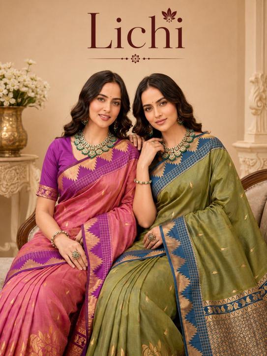 Bunawat - Lichi Sangam Prints Soft Silk Woven Work Traditional Saree