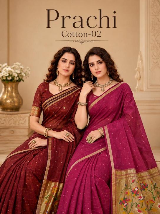 Bunawat - Prachi Cotton-02 Sangam Prints Cotton Woven Work Traditional Saree