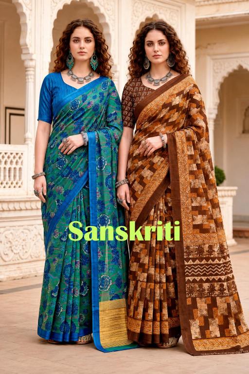 Bunawat - Sanskriti Sangam Prints Cotton Woven Work Traditional Saree