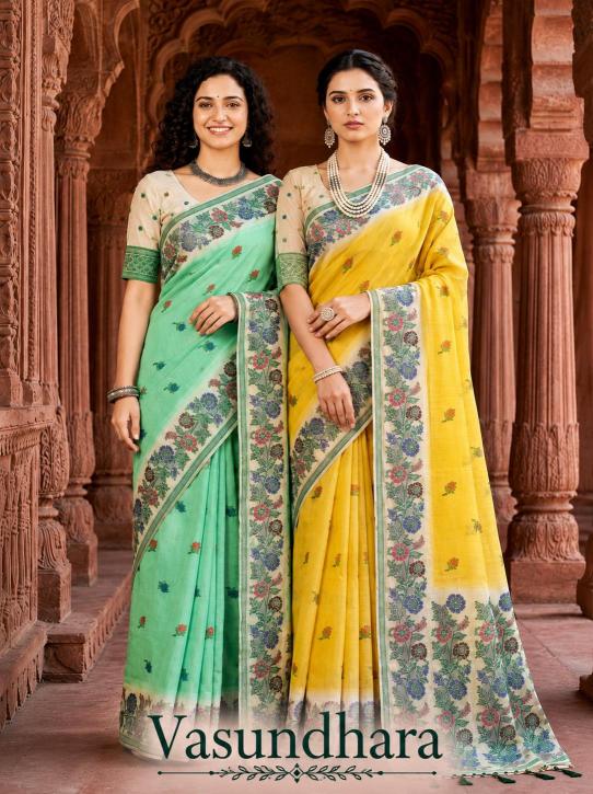 Bunawat - Vasundhara Sangam Prints Cotton Woven Work Traditional Saree