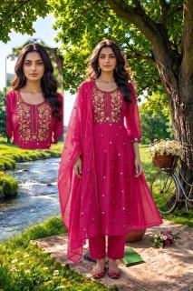 Desi kudi siddhi 3pcs wholesalers of chikankari kurtis in lucknow 