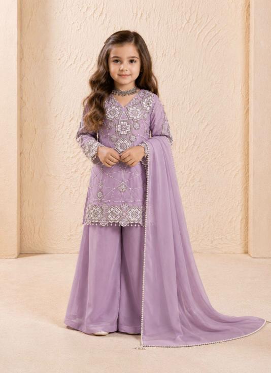 EXCLUSIVE AND TRENDY OC 247 Georgette purple Kids kurti manufacturers