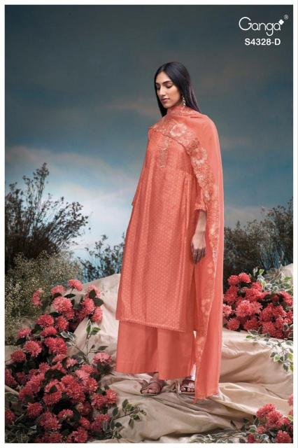 Ganga aneaa 4328 wholesale crepe dress materials 