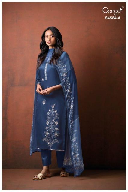 Ganga feska 4584 textiles wholesale dress material and kurtis bengaluru karnataka 