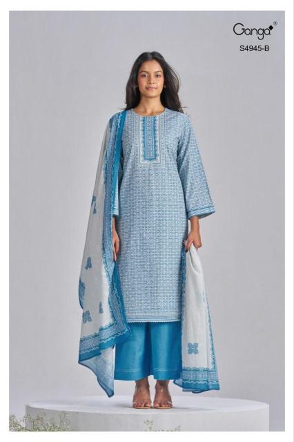 Ganga hanima 4945 wholesale dealers for dress materials in mumbai 
