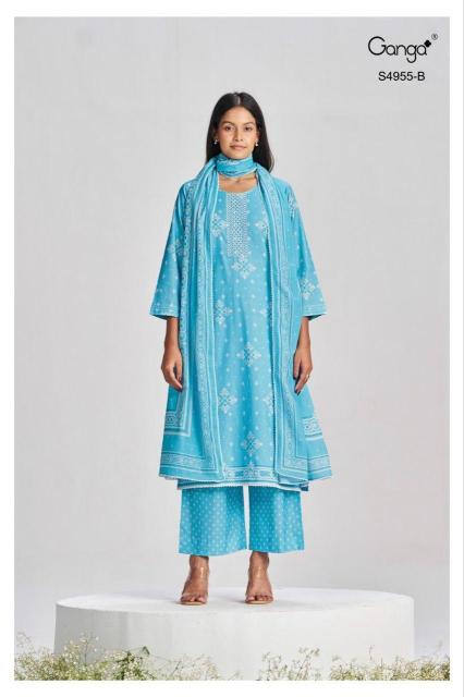 Ganga ibbani 4955 wholesale cotton dress material on amazon 