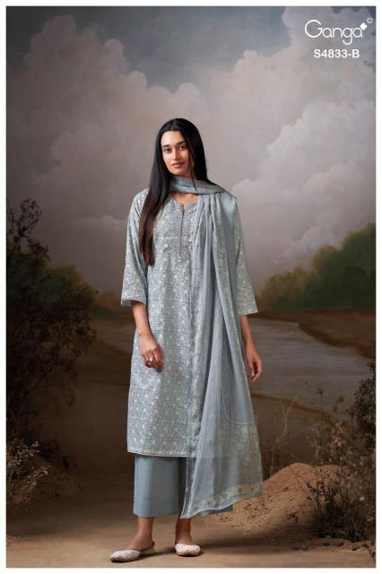 Ganga ilyndra 4833 dress materials in hyderabad wholesale 