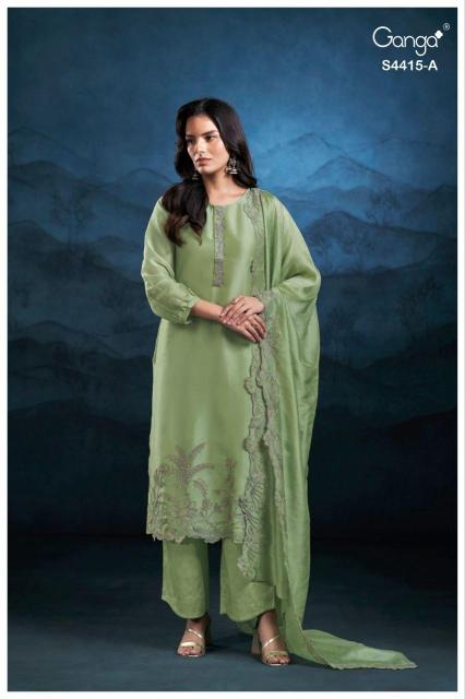 Ganga iriska 4415 wholesale dealers for dress materials in surat wats app 