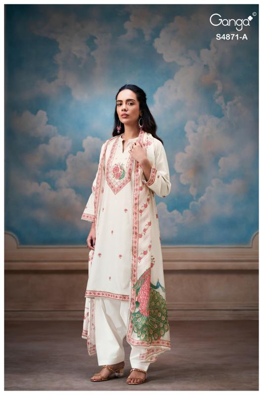 Ganga pranati 4871 wholesale dress material in rajkot 