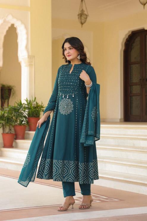 Jaipuri 3pcs anarkali wholesale kurtis r.t banglore 