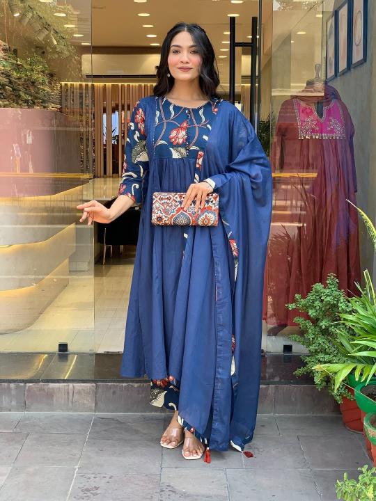 Jaipuri 3pcs blue wholesale kurtis pune 