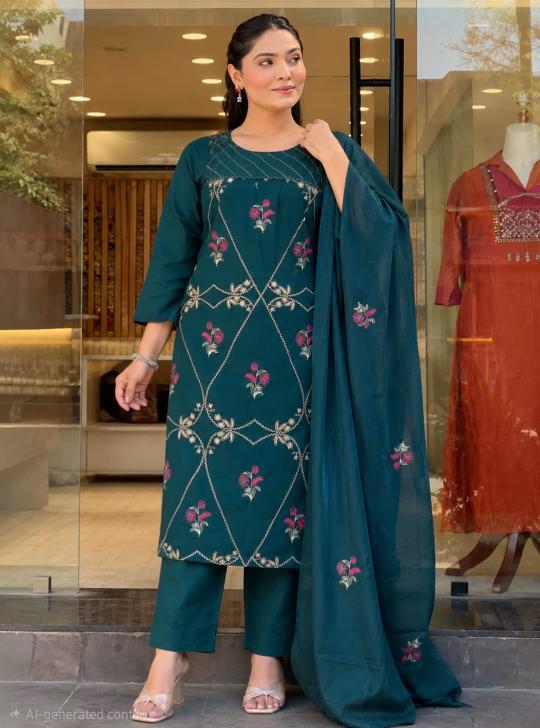 Jaipuri 3pcs wholesale readymade kurti suits market in delhi 