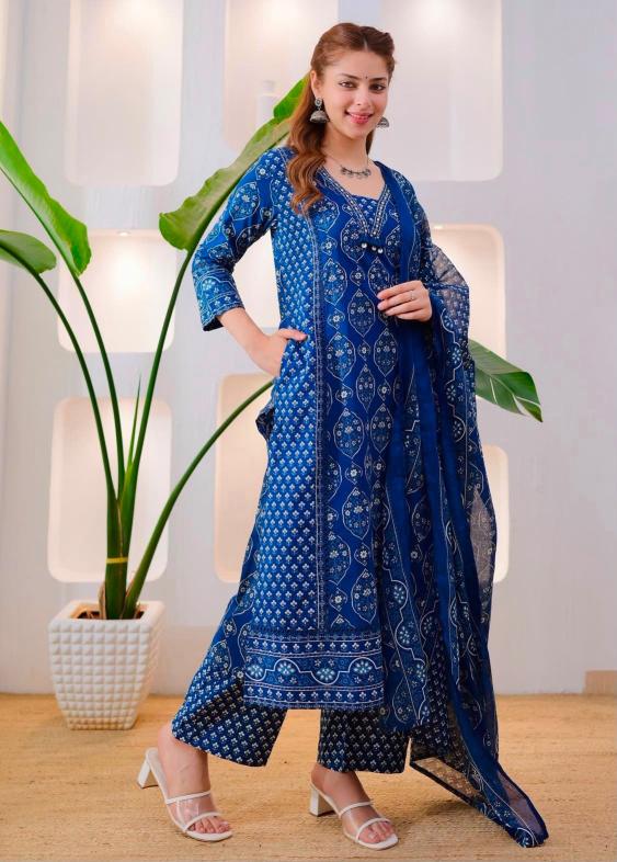 Jaipuri a line 3pcs wholesale rate kurtis in mumbai 