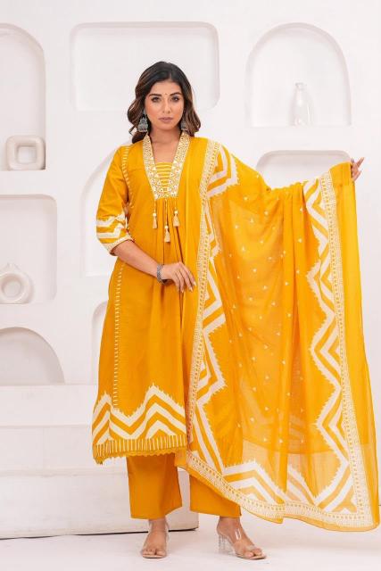 Jaipuri Aline 3pcs kurtis wholesale in amritsar 