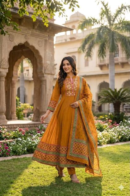 Jaipuri anarkali 3pcs kurtis wholesale in bairaghad bhopal 
