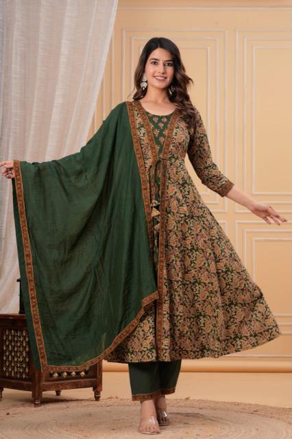 Jaipuri anarkali 3pcs wholesale ladies kurti in karachi 