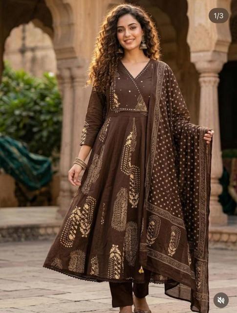 Jaipuri anarkali 3pcs wholesale market in jaipur for kurtis 