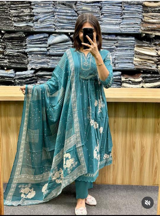 Jaipuri anarkali 3pcs wholesale suppliers for kurtis from surat 
