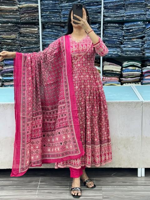 Jaipuri anarkali jaipuri print 3pcs wholesale suits and kurtis 