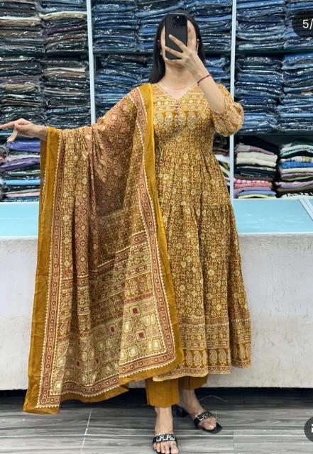 Jaipuri anarkali jaipuri print 3pcs wholesale suits and kurtis ahmedabad 