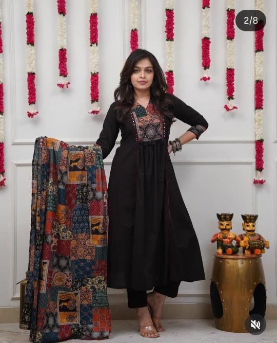 Jaipuri cotton 3pcs wholesale ladies kurti and leggins cloth dealers in hyderabad 