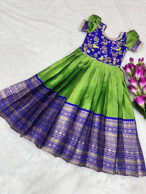 kids gown silk Green Kids fashion wholesaler in Ahmedabad