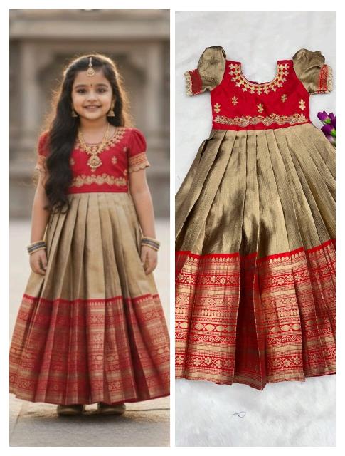 kids gown silk Red Trendy kids wear in Ahmedabad