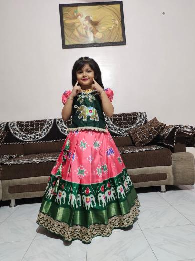 kids pure heavy silk Black Designer kids lehengha in surat