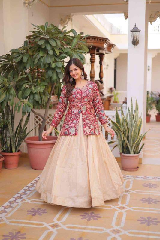 LW 7157 red JEQUARD Wholesale lehenga choli suppliers in Gujarat
