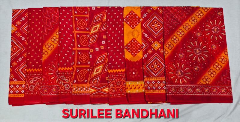 Madhav surilee bandhani wholesale saree dealers in surat 