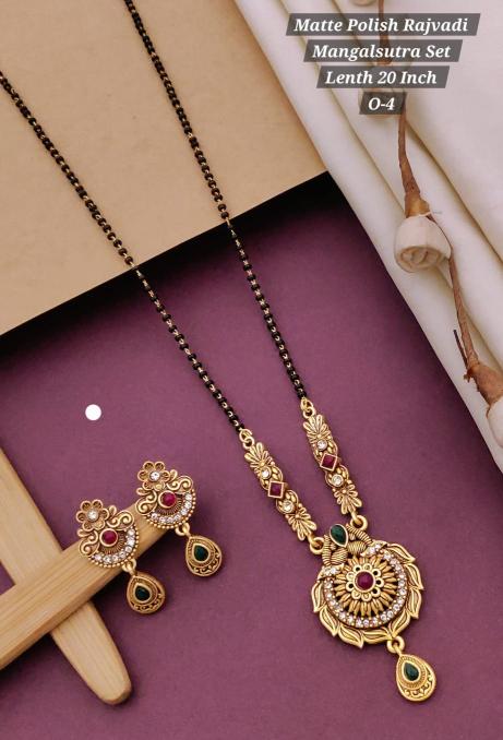 Matte polish rajvadi mangalsutra set lenth 20 inch O 4 Indian artificial jwellery manufacturers