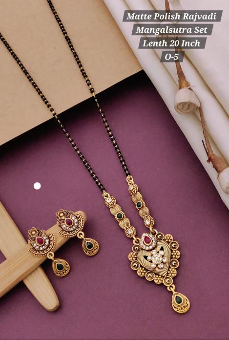 Matte polish rajvadi mangalsutra set lenth 20 inch O 5 Bulk artificial jwellery suppliers
