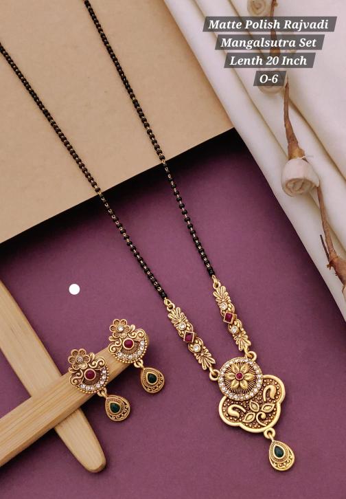 Matte polish rajvadi mangalsutra set lenth 20 inch O 6 Affordable jwellery wholesale India